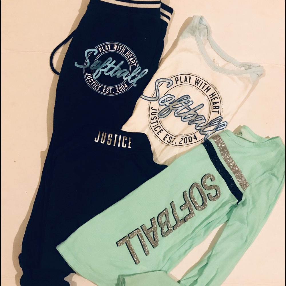 Justice softball athletic size 10 lot